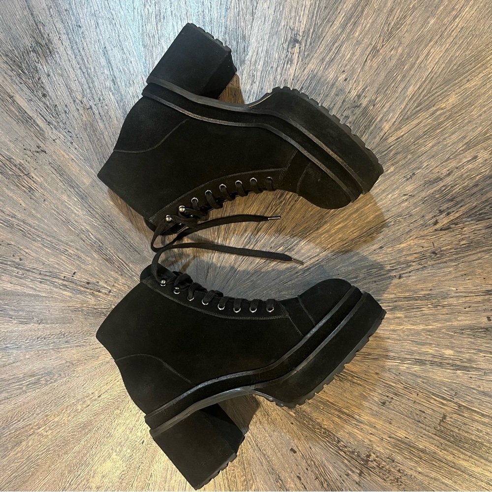 CULT GAIA Bratz Black Suede Platform Lace-Up Boots – Size 38 (US 7–8) - Picture 6 of 16
